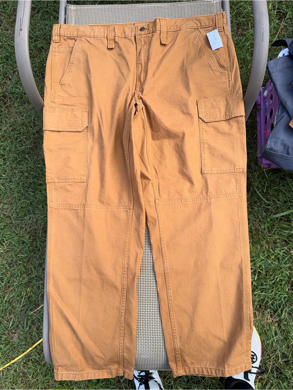 Brahma Men's Cargo carpenter Work Pants - Tan